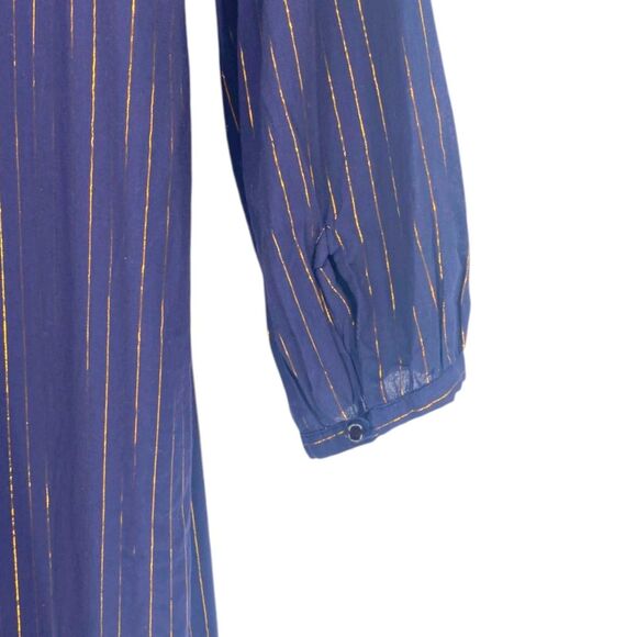 NWT India Collection by Emersen Fry Frances Maritime Lurex Women's Maxi Dress - Picture 4 of 13